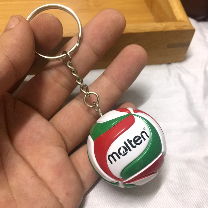 Mini Sport Beach Volleyball PVC Keychain Key Chains Chain Ring Football Beach Ball Key Ring Gifts Men Jewelry Keyring Keychains