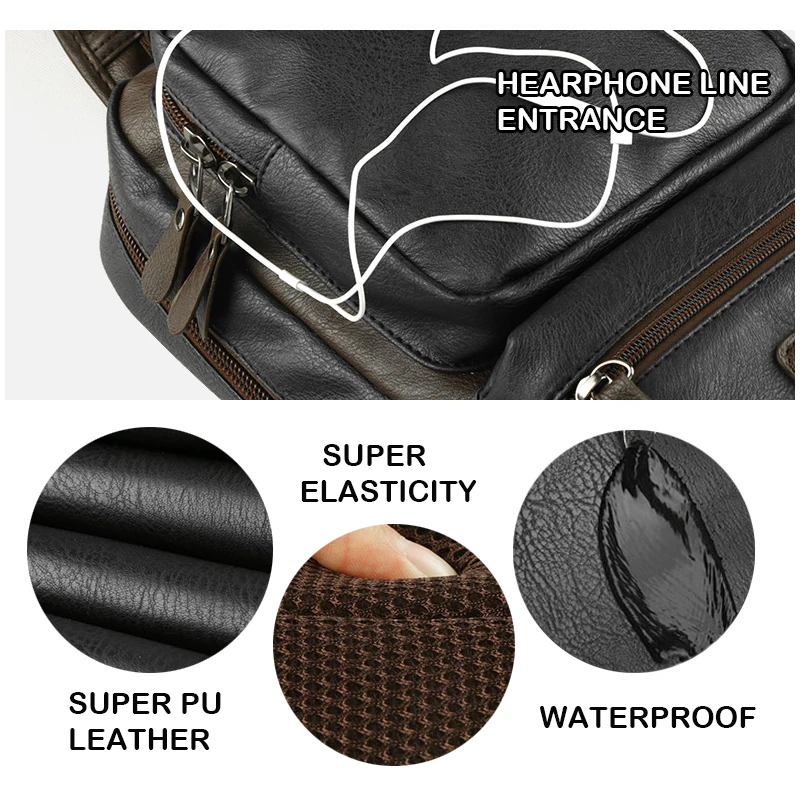 Scione Männer Brusttasche kleine Multifunktions-Schulter taschen für Männer lässig vielseitige Mode Outdoor-Reisen Ein-Schulter-Rucksack