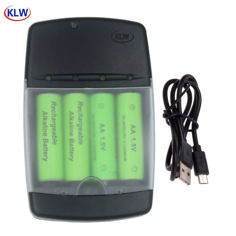 USB EU US AC/DC Power Adaptor Or 1.5V LR03 AA LR6 AAA AAAA Alkaline Rechargeable Battery Smart Charger Intelligent LED Indicator