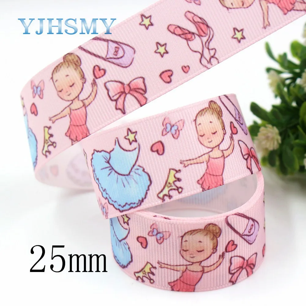 YJHSMY,G-18815-947,25 mm/38 mm 5 Yards Cartoon Ribbons Thermal transfer Printed grosgrain Wedding Accessories DIY material