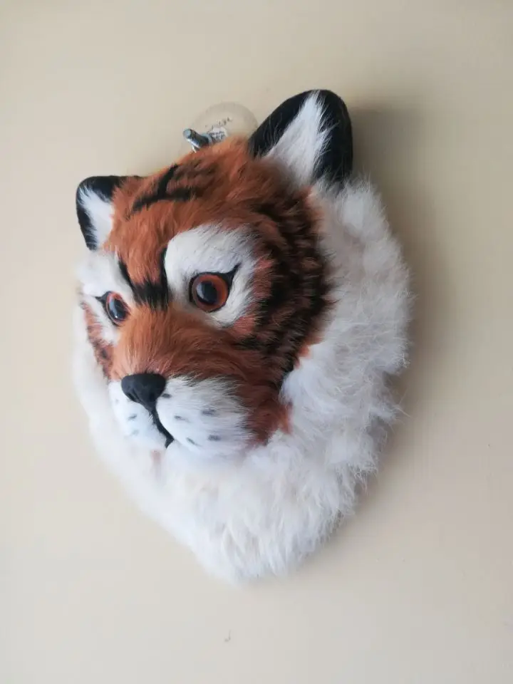 simulation tiger head hard model plastic&furs about 26x22cm wall pandent prop,bar, home decoration toy gift s2140