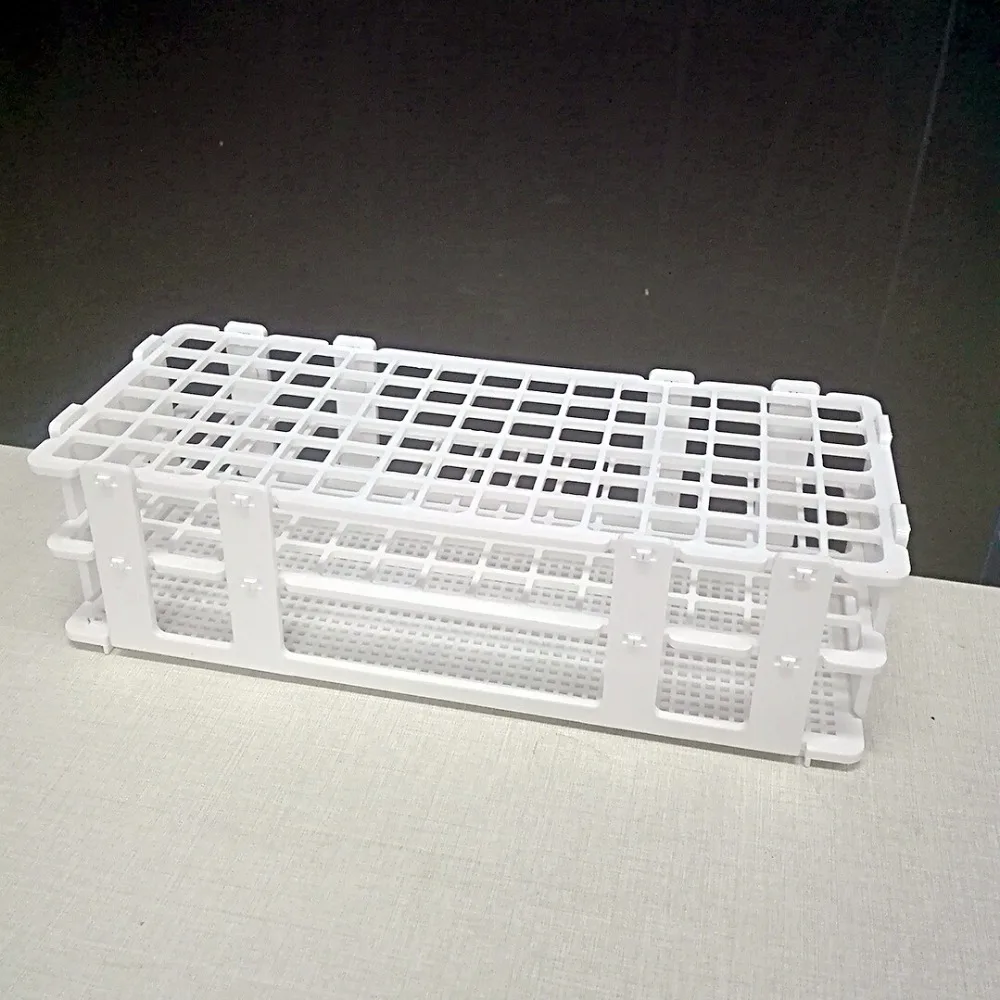 Plastic Test Tube Rack for diameter 16~20mm Test Tubes, 40 Wells , White , Detachable  40 Holes , Tube Box , 1piece