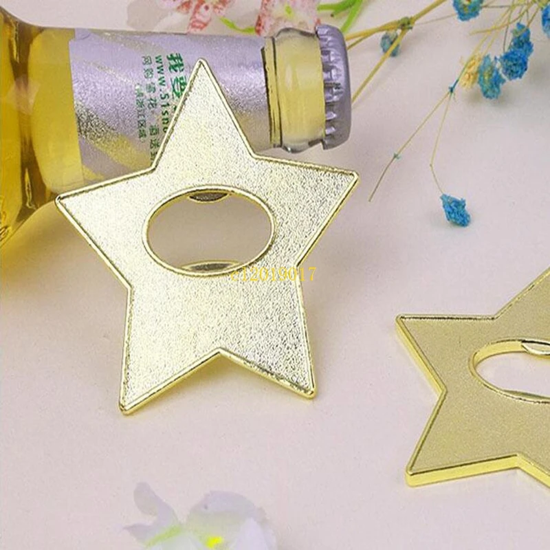 

"Gold star "beer Metal bottle opener 50pcs/lot wedding favors and gifts Married game Men's Gift#