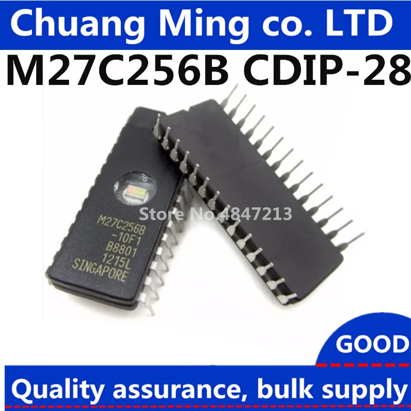 Бесплатная доставка 10 шт./лот M27C256B-10F1 M27C256B 27C256 EPROM UV 256 КБИТ 120NS DIP-28 IC