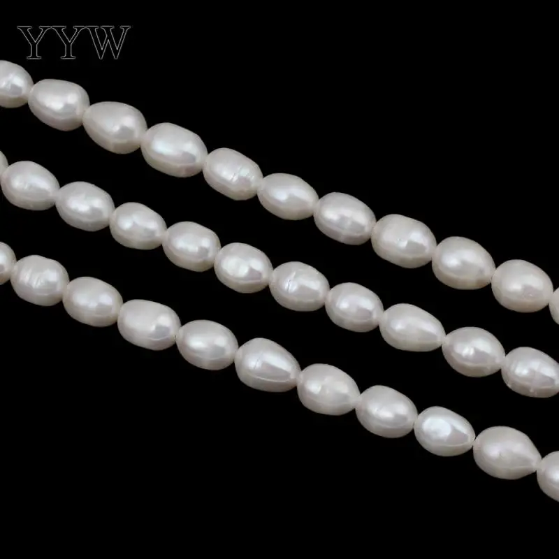 High Quality 6-7mm  Natural Freshwater Pearl Beads White Rice Pearl Loose Beads For DIY Necklace Bracelat Jewelry Making Finding