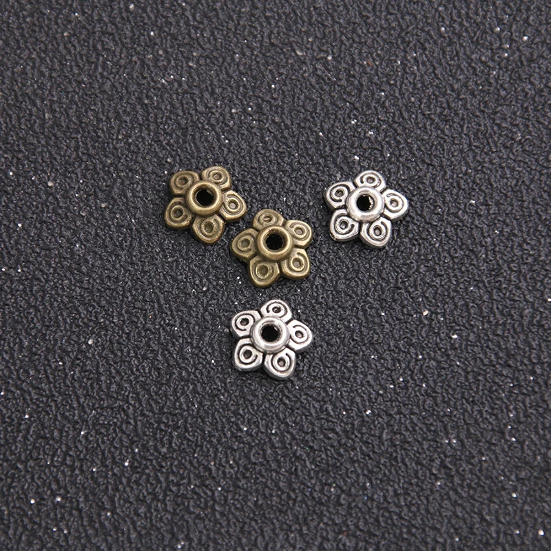 30pcs 10*10mm  Two Color Metal Alloy receptacle  DIY spaced jewelry accessories Charms Receptacle Ball Caps For Jewelry Making