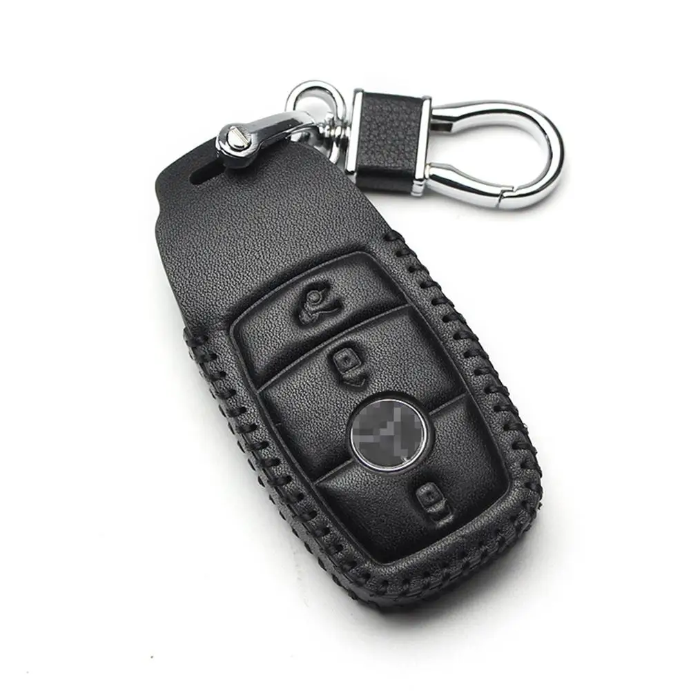 2021 Hot Leather Auto Car Key Cover Keychain Case For Mercedes Benz CLS CLA GL R SLK AMG A B C S Class Remote Holder Accessories