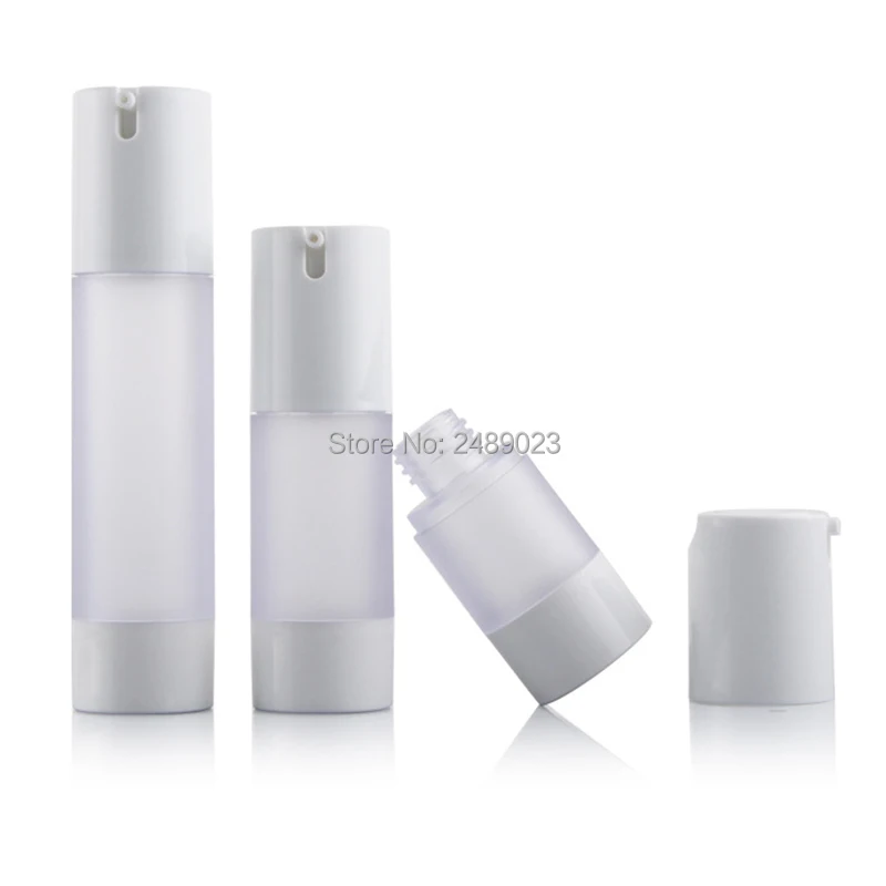 10Pcs 15ml 30ml 50ml Airless Bottle Frosted Transparent Vacuum Pump Lotion Refillable Tools Used for Cosmetic Container