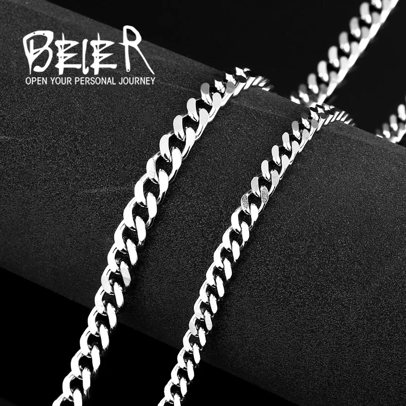 Stainless Man\'s High Quality Fashion Wave For Man Titanium Steel Necklace Chain BN1029