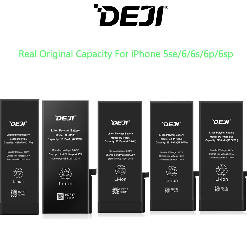 DEJI Original Battery For iPhone 5se/6/6s/6p/6sp With Free Tools Kit Real Capacity Mix 5PCS One set of Batteries Replacement for iphone 11 100set battery adhesive strip sticker