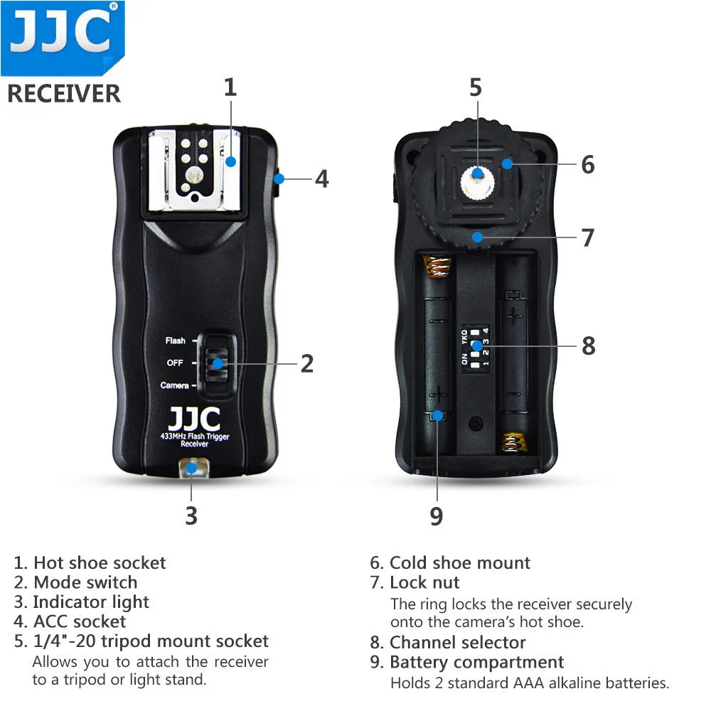 JJC لاسلكي فلاش الزناد التحكم عن بعد لكانون ل نيكون ل Pentax ل فوجي فيلم قبالة كاميرا سبيدليت استوديو أضواء