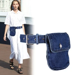 Waist Bag Women Fanny Pack Waist Belt Bag Fashion Adjustable Denim Belt Female Waist Pack Phone Pouch Bum Bags Hip Pack