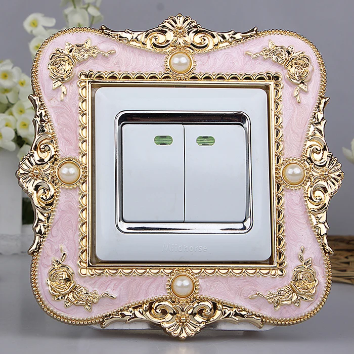 86 European Pearl Switch paste  Acrylic Lamp switch Decorating sleeve  outlet decoration Resin protective sleeve