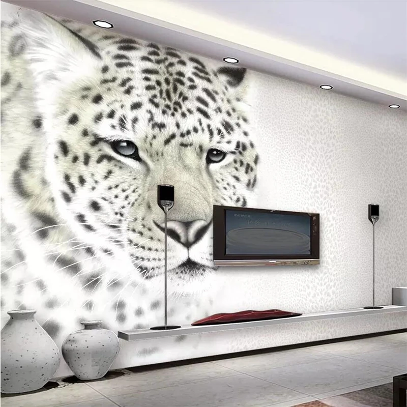 wellyu Modern fashion leopard leopard living room TV background wall custom large mural green wallpaper papel de parede