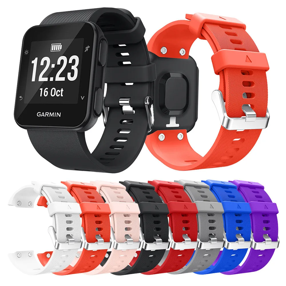 Pulseira de relógio para garmin forerunner 35, correia de silicone para substituição, banda de sílica gel macia para relógio