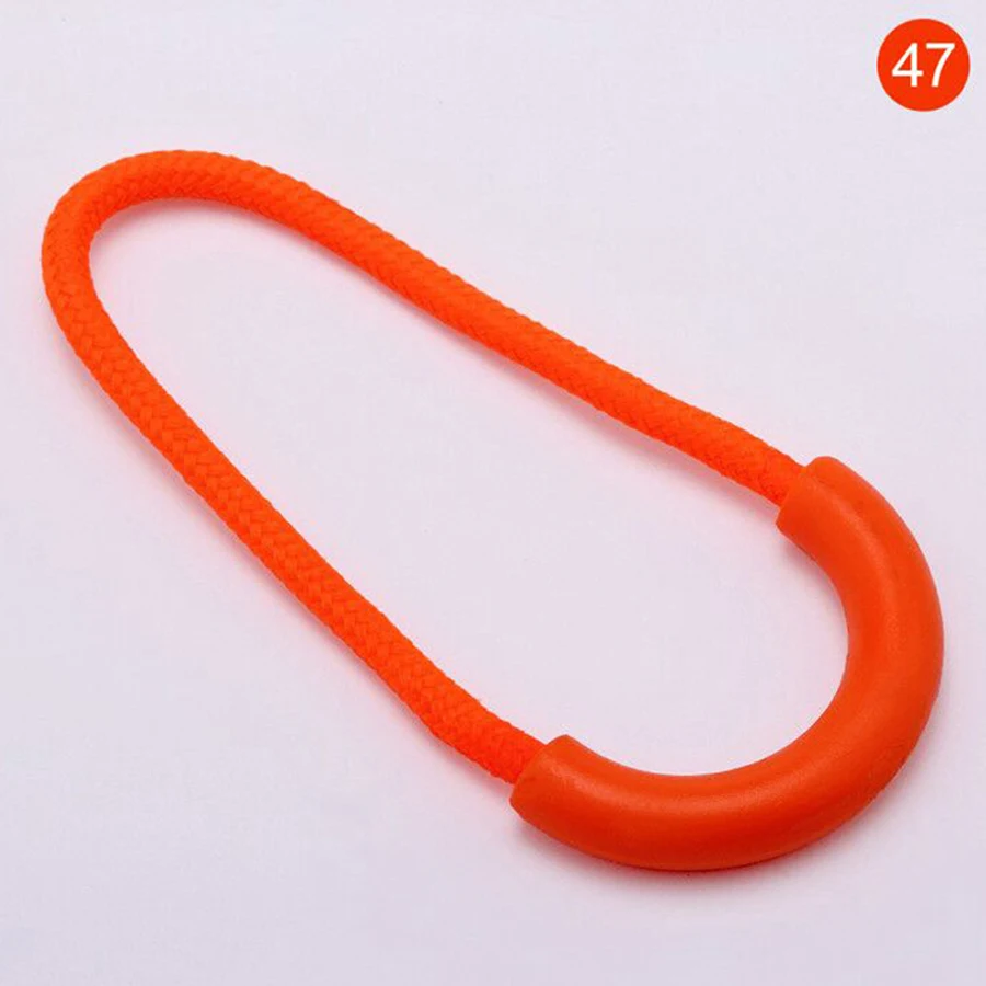 10pcs/bag orange color Cord Zipper Pulls Rope Ends Lock Zip Clip Buckle Black For Backpack Clothing Accessories