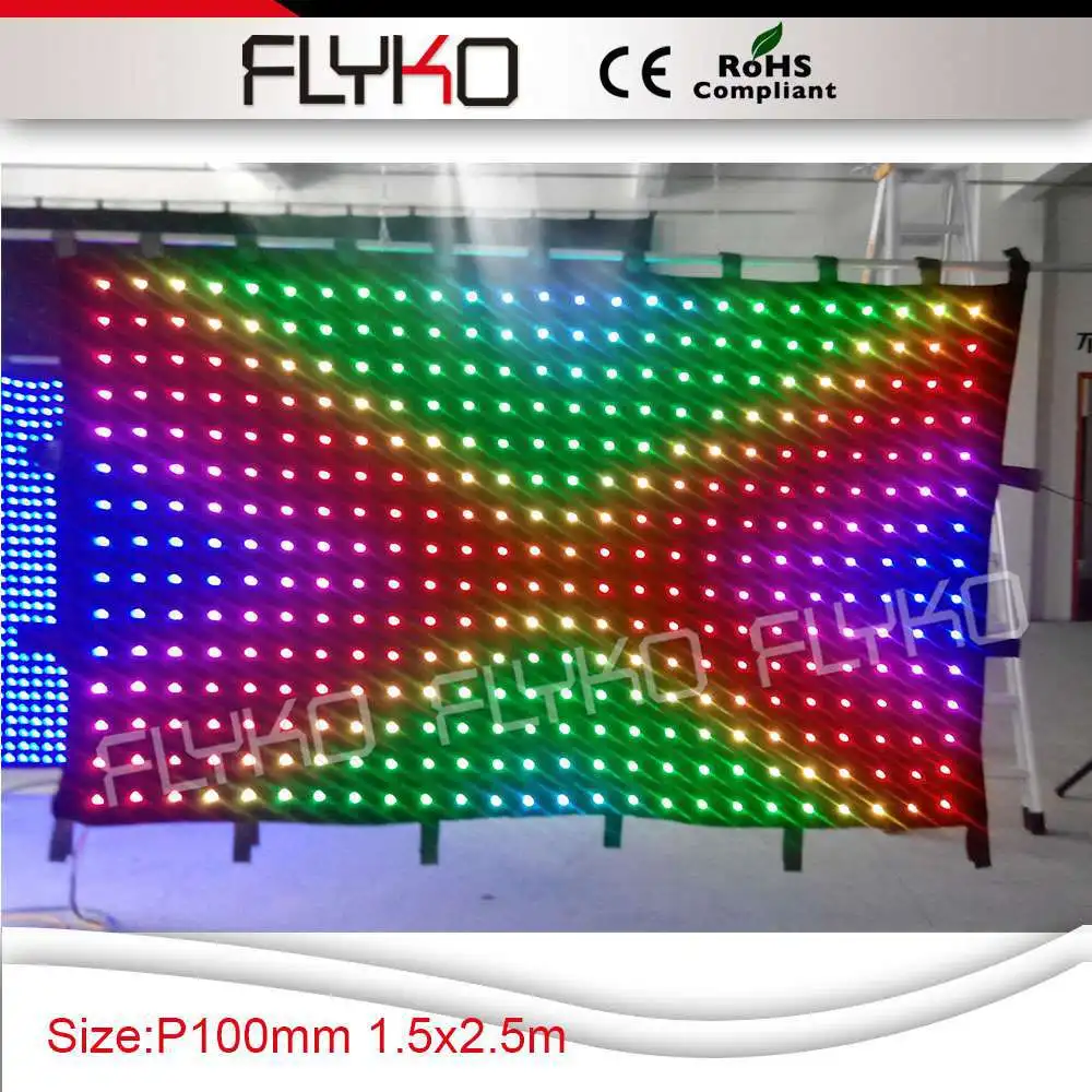 

Free Shipping cloth stage decoration flexible led video curtain cloth