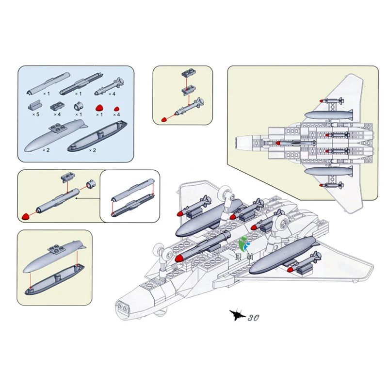 Military Series 270Pcs F-15 Eagle Fighter 593Pcs V-22 Building Blocks Assembly MOC Airplane Model Bricks Toys For Children Gifts