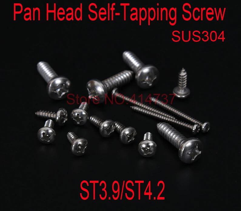 DIN7981 ST3.9/ST4.2 Stainless Steel A2 Phillips Cross recessed Pan Head Self Tapping Screw