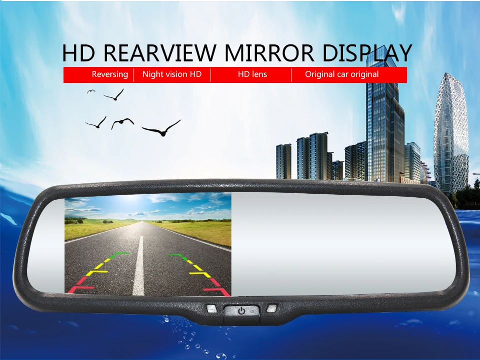 Automobiles monitor car 800*480 In -Dash 4.3 mirror monitors parking Video display with special OEM Bracket for Toyota Honda