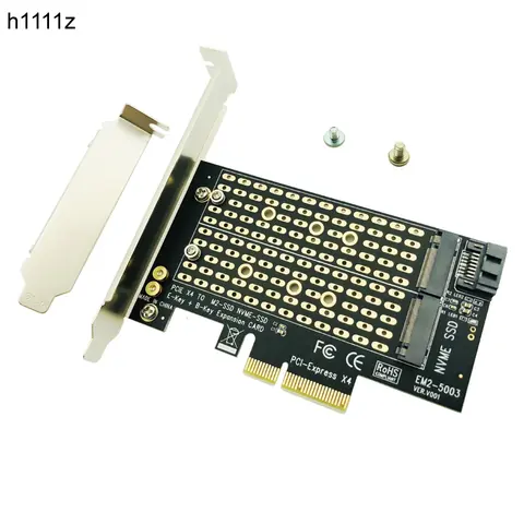 M.2 NVMe SSD NGFF TO PCIE X4 Adapter M Key B Key Dual Interface Card Support PCI Express 3.0 2230 2242 2260 2280 Size M2 SSD NEW