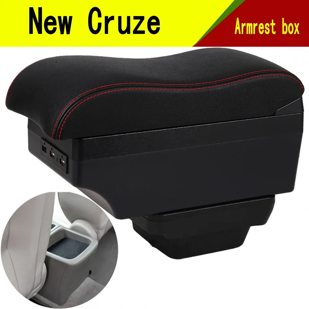 

For Car Chevrolet Cruze Armrest Box Central Content Interior Arm Elbow Rest Storage Case Car-styling with USB Cup Holder