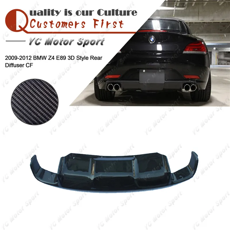 Auto Zubehör Carbon Faser 3D Stil Hinten Diffusor Fit Für 2009-2013 Z4 E89 Hinten Diffusor Lip Auto-styling