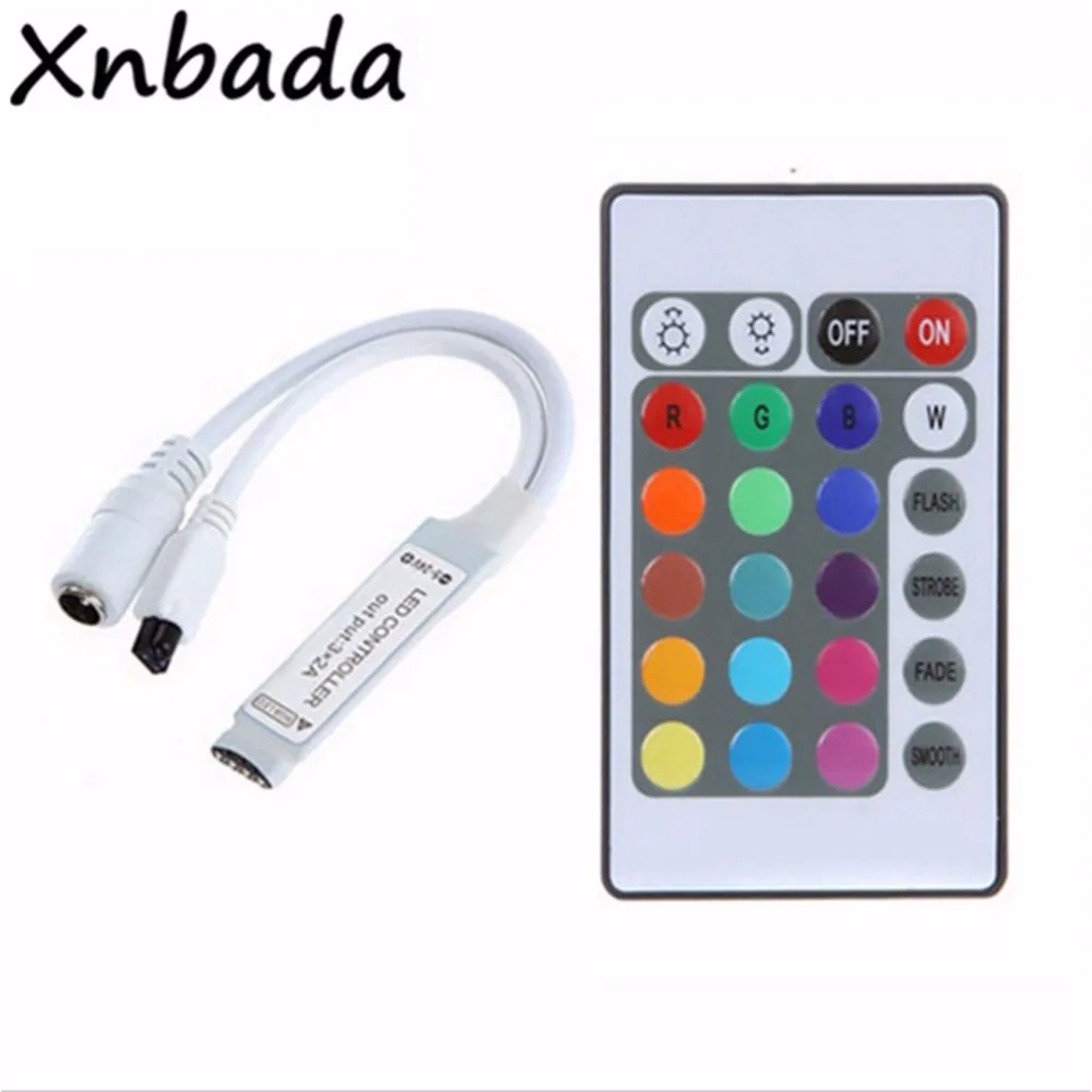 Mini 24Keys Rgb Led Strip Ir Afstandsbediening Met Mini Ontvanger Voor 3528 5050 Rgb Led Strip DC12V
