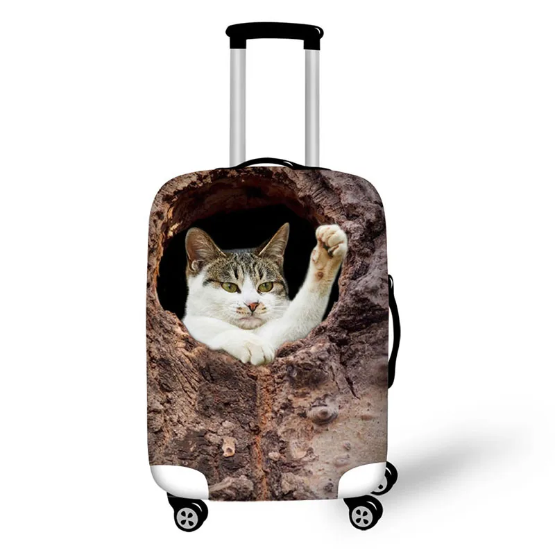 Tree hole dog cat design travel accessories suitcase protective covers 18-30 inch elastic luggage dust cover case stretchable