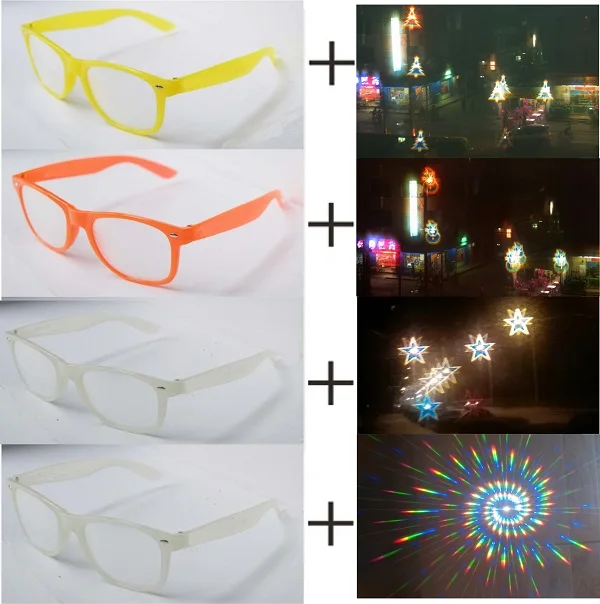 

Mixed glow frame rainbow diffraction glasses