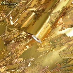 Luxury Floral Wall paper Modern Gold Wallpaper For Walls Papel De Parede Wallpaper Roll Tapete Vinyl Wall paper roll