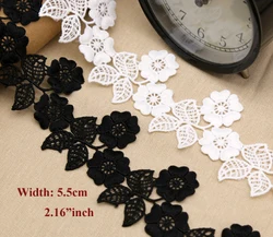 1yard Width:5.5cm Flower Lace 3 Colors French Ribbon Fabric Polyester Laces Wrap Guipure DIY Trims (ss-6838)