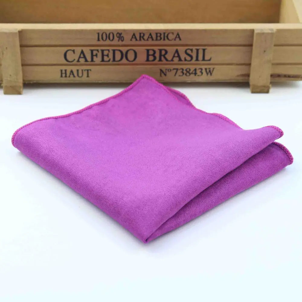 Two-Sided Solid Micro Suede Pocket Square for Men, Soft and Stylish