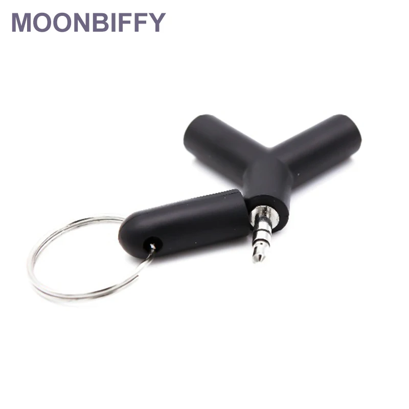 MOONBIFFY 3.5 millimetri Doppio Jack per Adattatore per Cuffie per Samsumg per il iPhone MP3 Player Auricolare Splitter Adapter bianco/nero