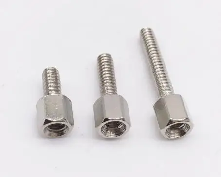 100Pcs Vga Connector Schroeven Messing Standoff Spacer Zilver 4 #-40*5 + L Lengte (L)= 5 ~ 16Mm