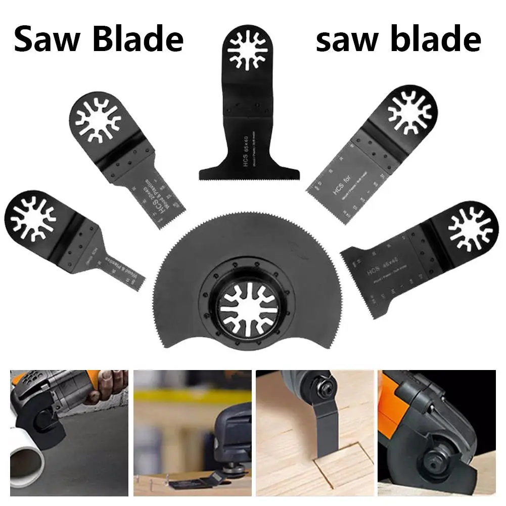 6PCS Woodworking Vibration Renovator Multi-Tool Saw Blade Wood Cutting Multi-Functional Renovator Accessories Tool