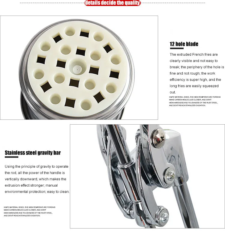 Commerciale in acciaio inox Lungo 30 CENTIMETRI di Patate chip Spremiagrumi Macchina Francese Patatine Fritte Manuale Frese e taglierine per micro SIM Fritto Patatine fritte macchina