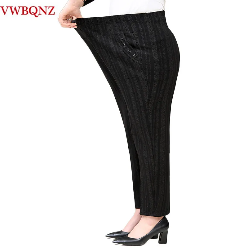 Middle-aged Grandmother Plus velvet Trousers Fashion Casual Loose Elastic Waist Women Pants Large size Warm Female Winter Pants