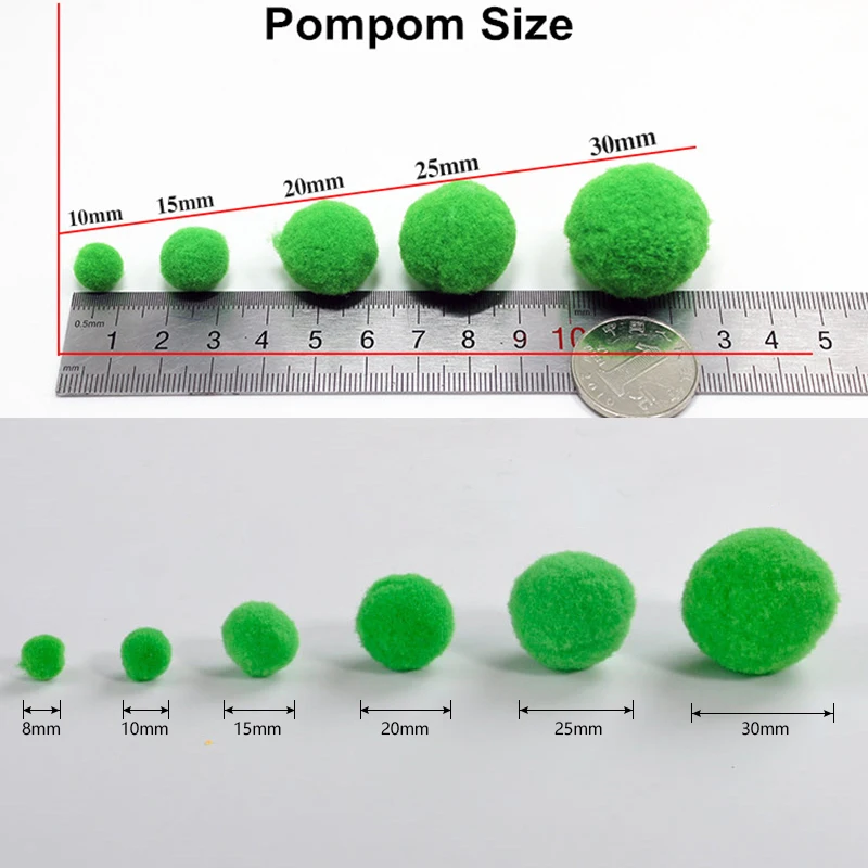 iSequins 20mm Pompoms Soft Round Shaped Pompon Fur Ball For Kids DIY Crafts Handwork Festival Garment Sewing Home Decoration