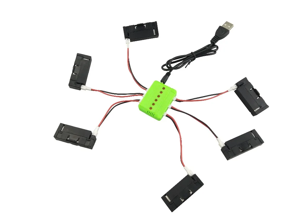 6PCS 3.7v 400mah lithium battery + 1 charge 6 balanced charger For H37 mini H37mini helicopter With folding four-axis aircraft