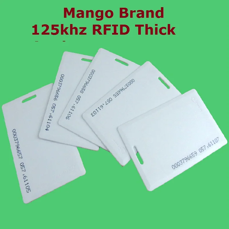 

50pcs/Lot Proximity EM / ID RFID 125khz Smart Thick ID Card Mango Brand Access Control System High Quality Free Shipment