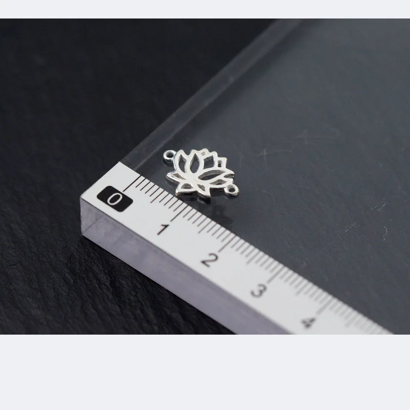 1pc 100%925 Sterling Silver Hollow Craft Lotus Connectors Charm Pendant Beads Fit Women Bracelets Necklace DIY Jewelry Making
