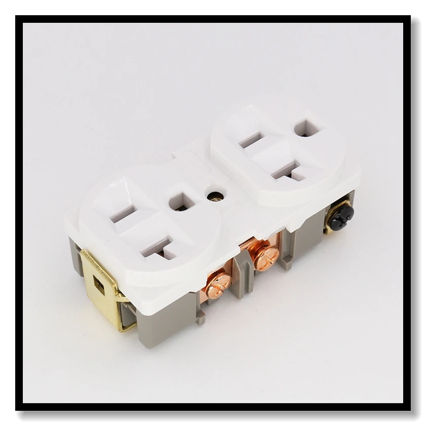 2PCS ISF0007 HIFI Copper Plated US AC Power Duplex Receptacle Wall Outlet Socket hi end