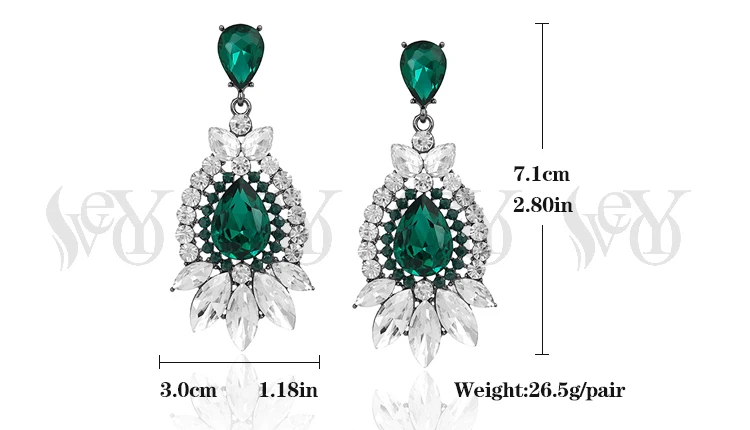 VEYO Elegant Crystal Wedding Drop Party dress earrings for Woman Fashion Jewellery