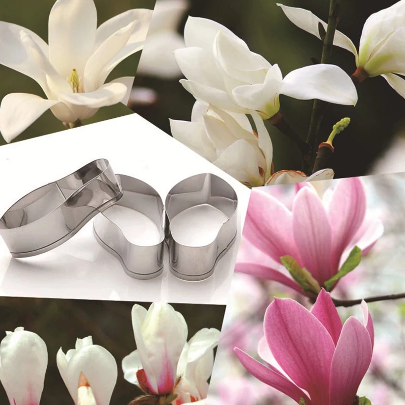 3 pcs/set Magnolia Petals Stainless Steel Candy Biscuit Jelly Fondant Cookie Cutters Cake Decorating Tools