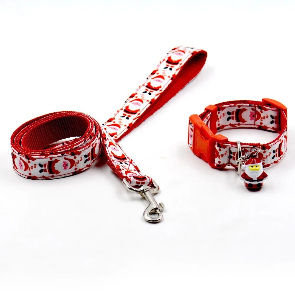 

Adjustable Pet Dog Christmas Collar+Leash Santa Claus Style Pet Dog Collar Puppy Small Dog Collar Christmas Products For Pets