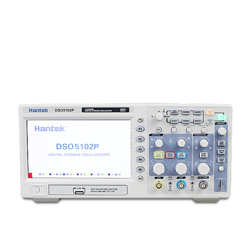 Spedizione ücretsiz Hantek DSO5102P راسم ذبذبات تخزين رقمي 100 ميجا هرتز 2 Canali 1GSa/s 7 بوصة TFT LCD