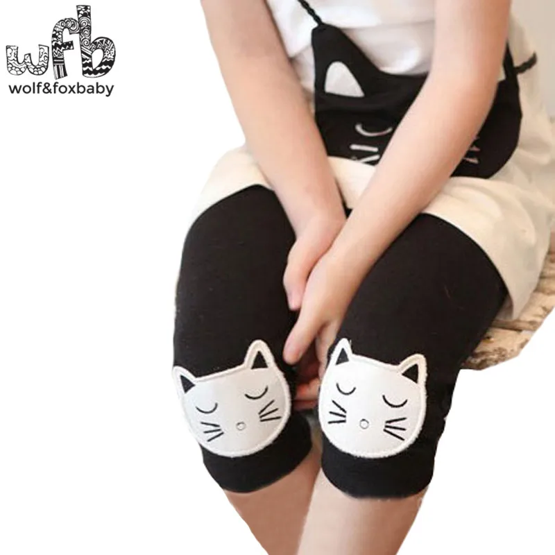 Retail 2-10years leggings cartoon cat thin calf-length children Kids infant Baby for spring autumn fall summer