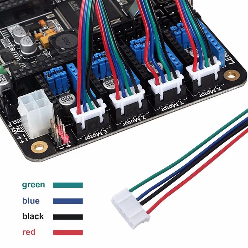 Free Shipping 4pcs 100cm/200cm 4pin to 6pin XH2.54 NEMA 17 Stepper Motor Cable DuPont line For 42 Stepper Motor