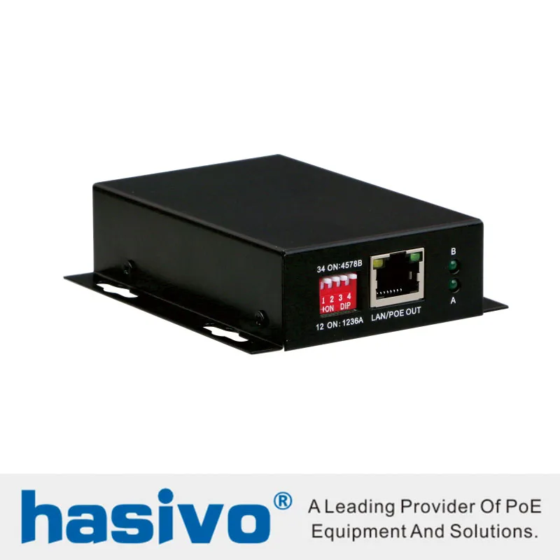 Di Rete PoE Switch Ethernet PoE Extender 250 metri di Rete PoE Extender con 1 porta 10/100M PoE